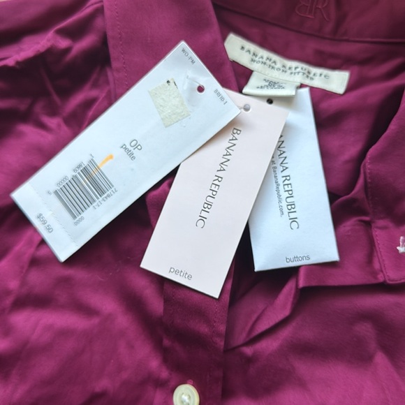 Banana Republic Magenta Long Sleeve Collared Button Down - Picture 5 of 10